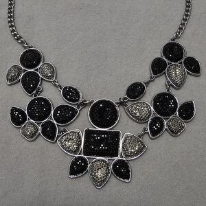 Black Grey Statement Necklace